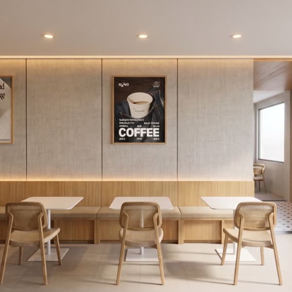 Render interior kedai kopi karya Iqbal
